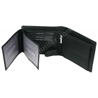 Herrenlederb�rse schwarz/grau
