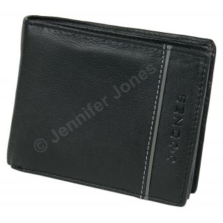 Herrenlederb�rse schwarz/grau