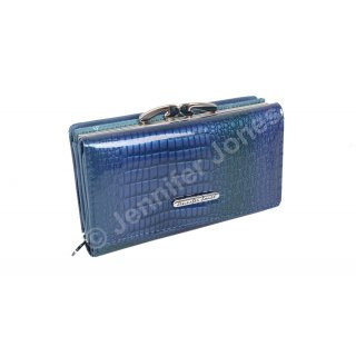 Damenlederbörse blau