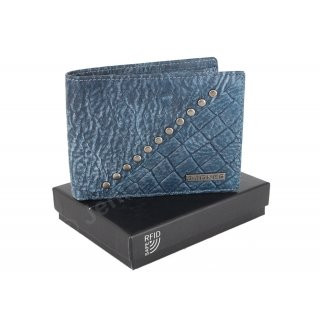 Herrenlederbörse jeansblau