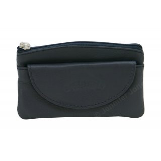 Lederschlüsseltasche blau