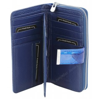 Damenlederbrse blau