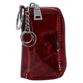 Lederschlüsseltasche rot