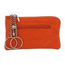 Lederschlsseltasche orange