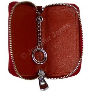 Lederschlsseltasche rot