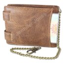 PU-Geldb&ouml;rse Herren mit Kette cognac